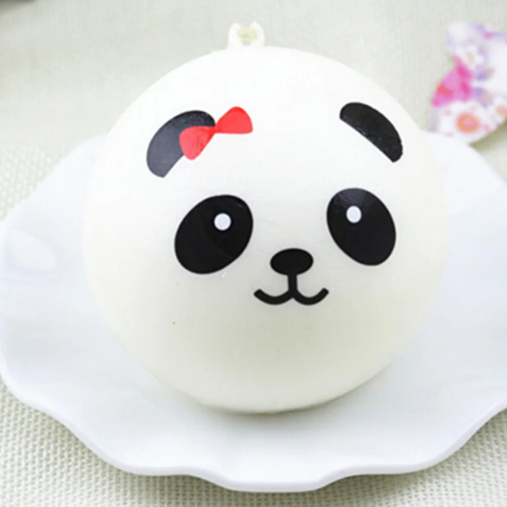 10cm Kawaii Buns Bread Pendant Soft Squishy Charms Squishes Panda shaped Bread Pretend Toys slow rising