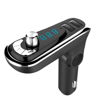 

Wireless Bluetooth FM Transmitter Hands-free Car Kit Dual USB Car Charger Radio Modulator o MP3 Music Player(Silver)