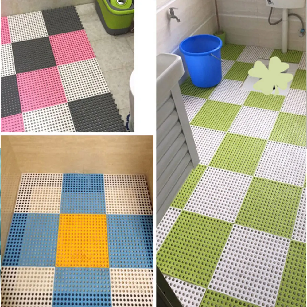 Зеленые коврики для ванной с отверстиями гидрофобные Нескользящие резиновые
