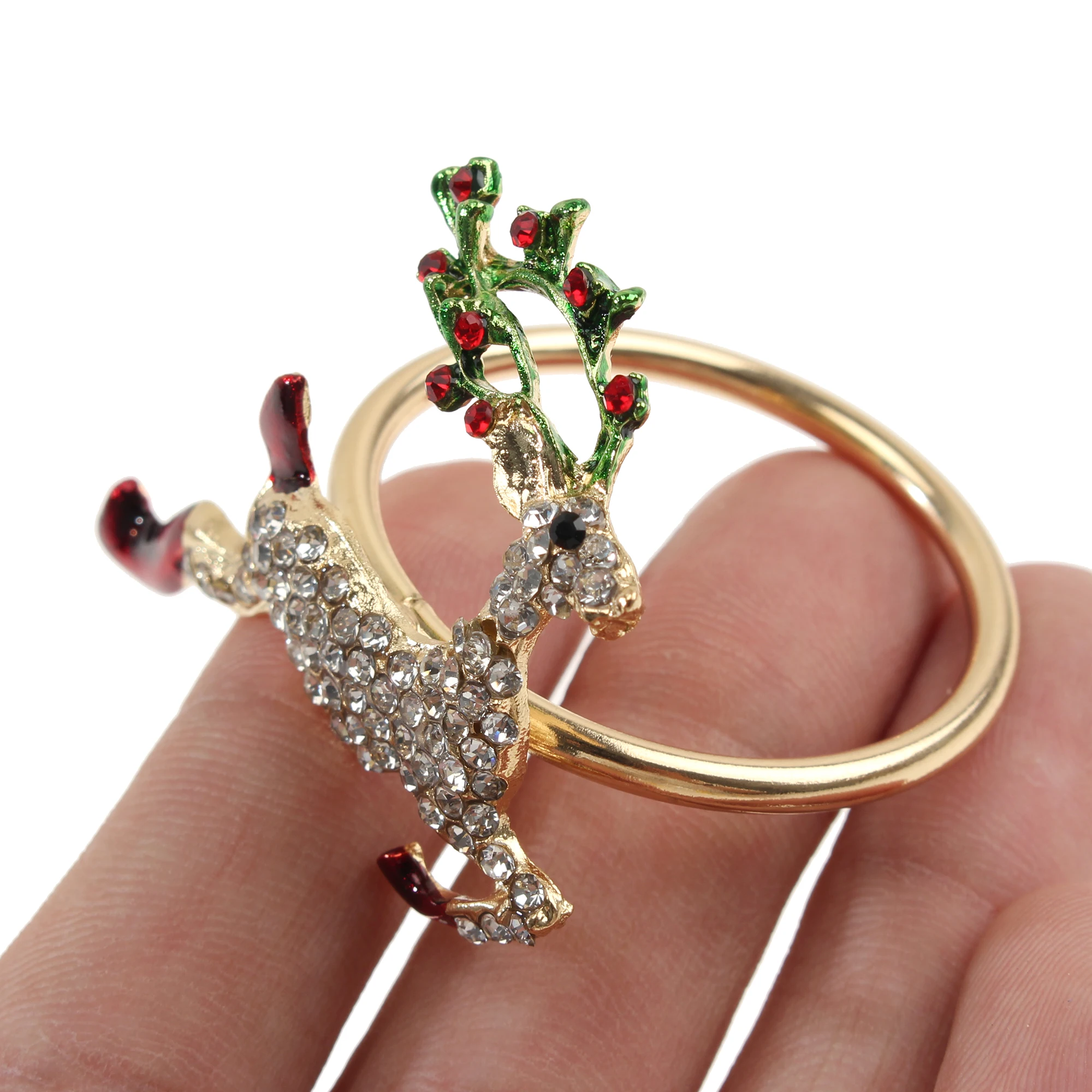 Metal Christmas Tree Napkin Buckle Bow Flower Wreath Mouth Ring Napkin Ring Wedding Hotel Table Supplies Circle Decoration Gifts christmas napkin holder napkin ring