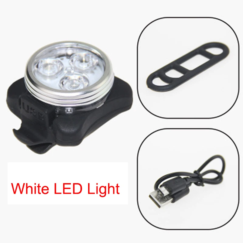 White Front Light 4 режима велосипедный светильник встроенный аккумулятор Перезаряжаемый USB светодиодный светильник для велосипеда вспышка светильник с креплением Аксессуары для велосипеда - Цвет: White Front Light