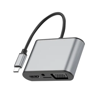 

Type-C to HDMI Hub VGA PD USB3.0 USB2.0 Audio Portable for Home Office Laptop Mouse JR Deals