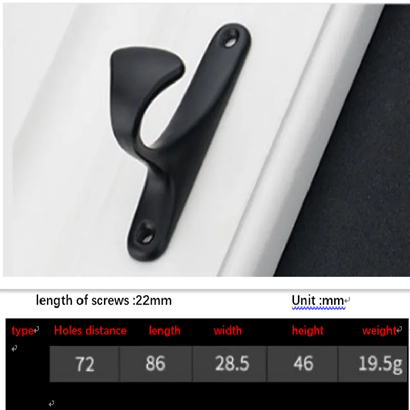 Ручка двери шкафа из алюминиевого сплава матовая черная ручка шкафа ...