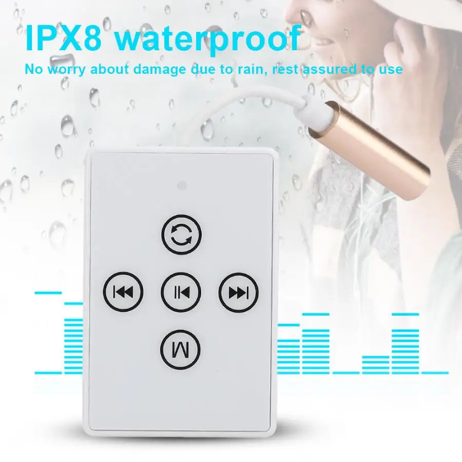 K12 Mini MP3 IPX8 Waterproof Portable Compact Music Player with Headphone Earphone Simple download mp3 player | Электроника