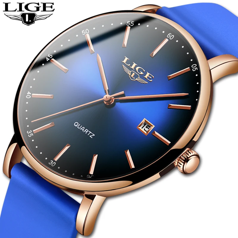 

2020 Creative Watch Men LIGE Top Brand Fashion Luxury Quartz Watches Mens Waterproof Silicone Strap Male Sports Wristwatch Reloj
