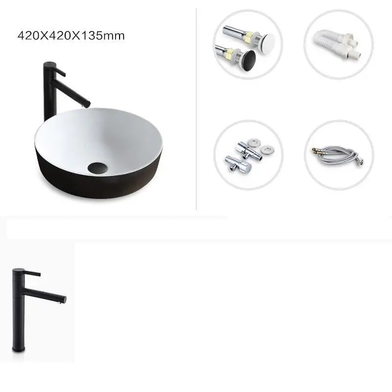 Banyo Waschtisch Salle Bain wastatel Black Da Appoggio Bagno De Mano Pia Para раковина для ванной комнаты Lavabo Cuba Banheiro умывальник - Цвет: Number 23