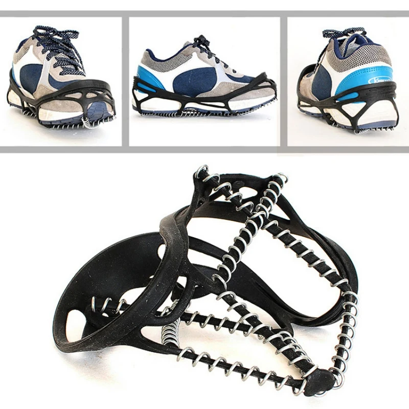 

1 Pair Winter Non-slip Ice Gripper Mountaineering Snow Climbing Anti-slip Shoe Covers Spike Cleats Crampons Overshoes