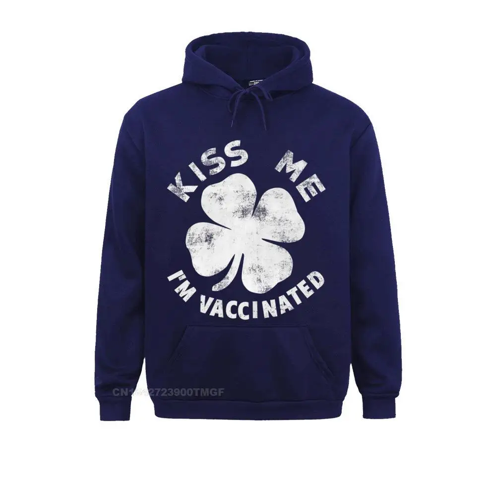 Kiss Me Im Irish Vaccinated St Patricks Day Funny Premium T-Shirt__21209 Sweatshirts Crazy Long Sleeve 2021 Discount  Hoodies Clothes for Students Summer/Autumn Kiss Me Im Irish Vaccinated St Patricks Day Funny Premium T-Shirt__21209navy