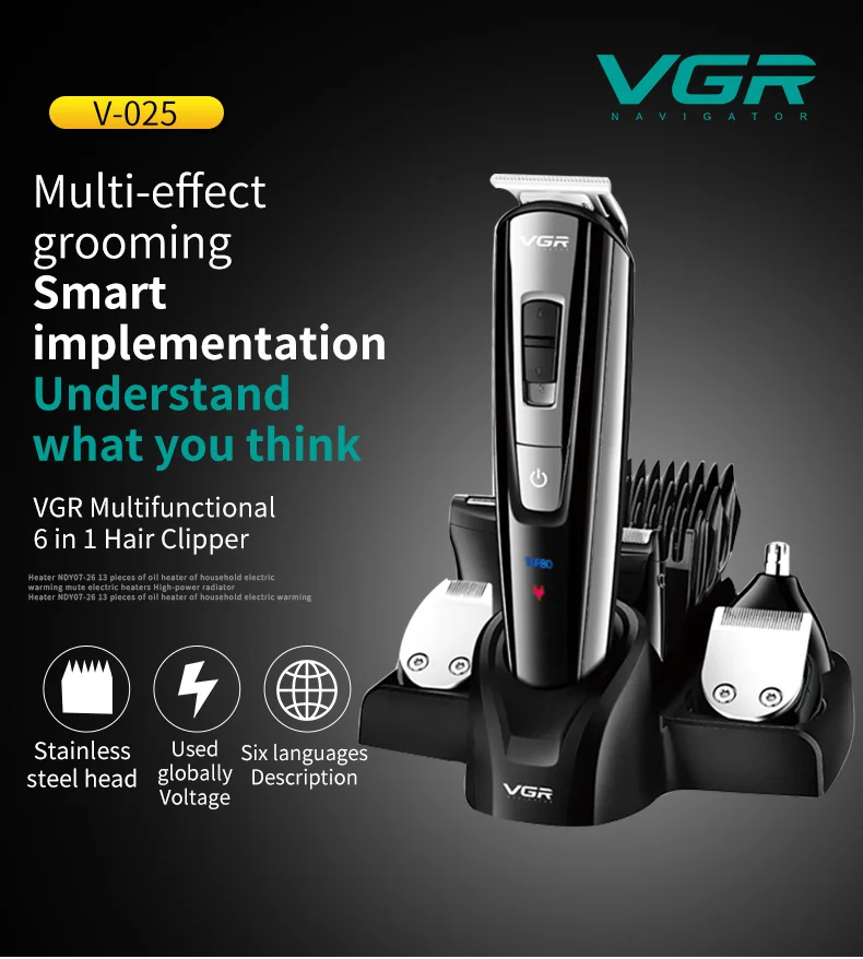 

6 in 1 Multifunction Hair Trimmer Beard Trimer For Men Electric Stubble Edge Razor Hair Cutter Machine Haircut Men's trimmer