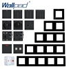 Interruptor de pared con enchufe de cristal para pared, enchufe de pared con pulsador de luz, toma de corriente de cristal negro, serie S6 ► Foto 1/6