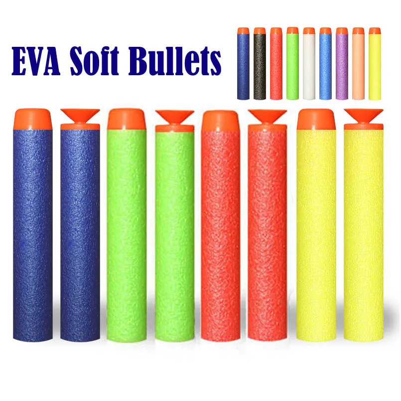 50/100 шт 7 2 см EVA мягкие пули Nerf дырочку головы пополнения Дартс игрушка для улицы