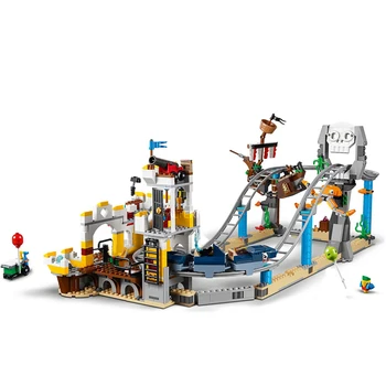 

24051 Creators Builerds Set Pirate Roller Coaster Compatible with Lepinglys City Creator 31084 Building Educational Toy Gifts