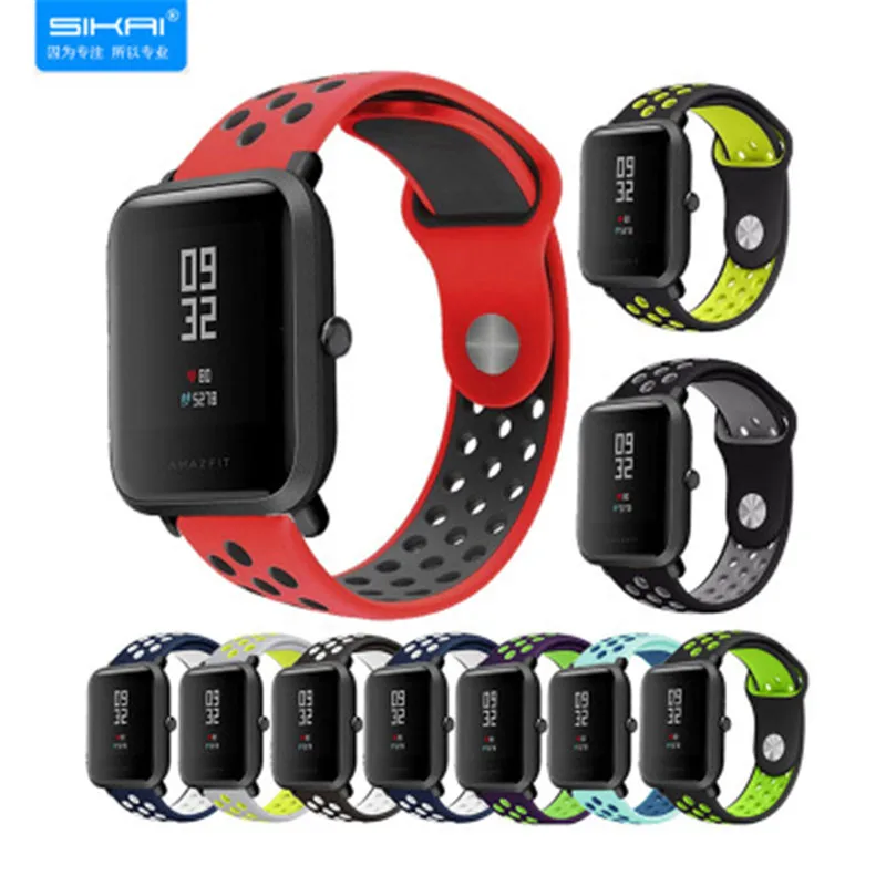 Ремешок для часов amazfit gts Huami Midong Youth Edition силиконовый двухцветный браслет наручных