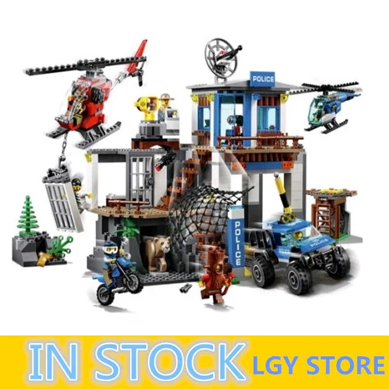 

02097 City Series The Mountain Police Headquater 742Pcs Set 60174 Building Blocks Bricks Toys Model As Gifts For Kids