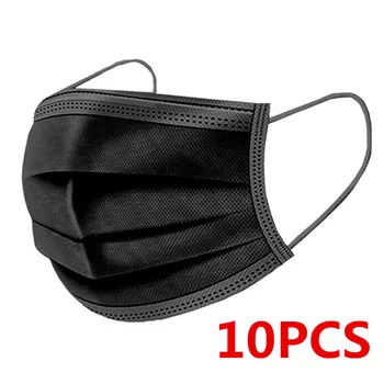 10-200pcs Disposable Masks Non-woven Face Masks 3 layer Ply Filter Anti Dust Breathable Adult Mouth Mask Earloops Masks IN STOCK 20