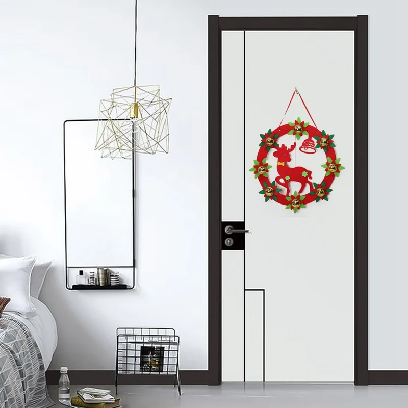 Christmas Decorations 30CM Non-woven Christmas Wreath Door Hanging Hotel Christmas Tree Wreath Hanging Ornaments