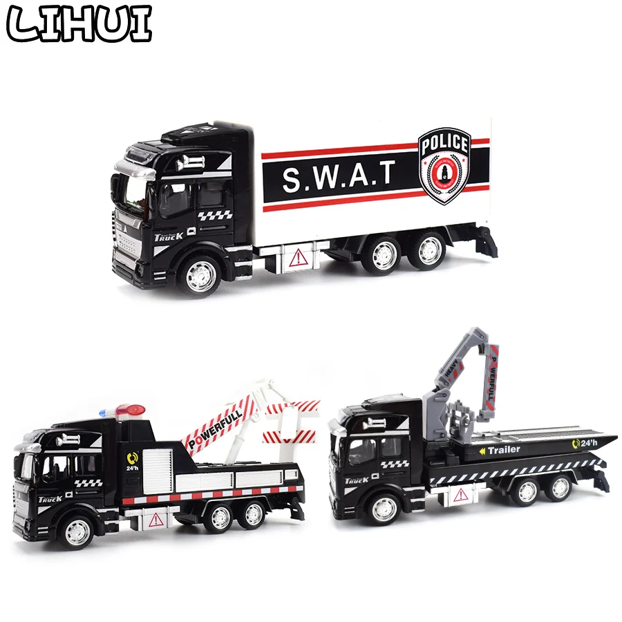 

3 PCS Set Kids Toy Vehicle Model Alloy Diecast Engineering Construction Truck Rescue Transport Car Educational Toys for Children