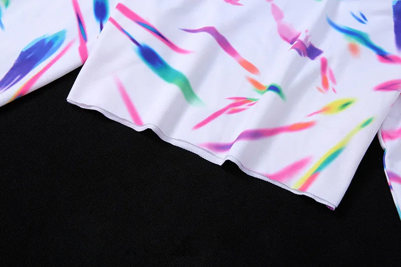 Joskaa, длинный рукав, с капюшоном, с принтом tie dye, укороченные свитшоты, Осень-зима, женская уличная одежда, сексуальные толстовки, топы