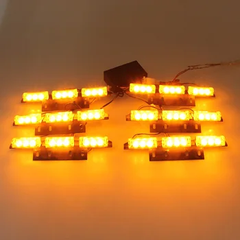 

12V 54 LED Car Grille Strobe Light Head Flash Light Emergency Flashing Warning Lamp Daytime Running Lights Signal 3 Modes