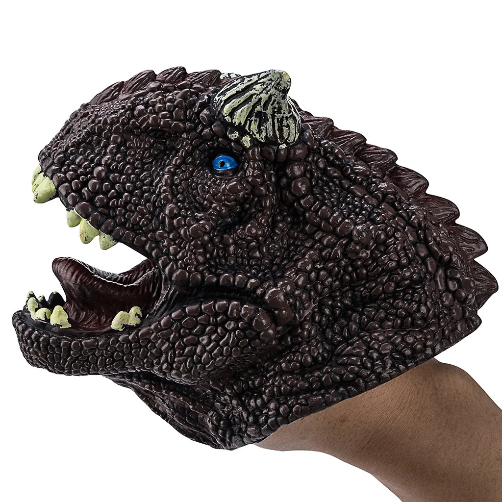Dinosaur Hand Simulation Puppets Role Play Realistic Dino Head Gloves Soft Toy