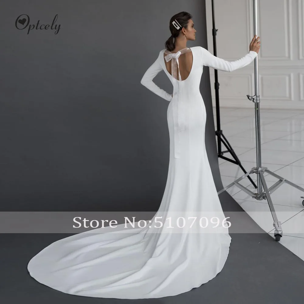 Optcely/Новое поступление, свадебное платье Русалочки с открытой спиной и шнуровкой, винтажный блестящий атлас, свадебное платье с длинным подолом Vestido de Noiva