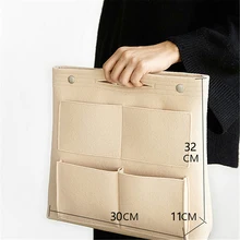  New Felt Insert Storage Bag Multi Pocket Travel Cosmetic Toiletry Bags Liner Bags For Tote & Handbag Women's Makeup Organizer 
