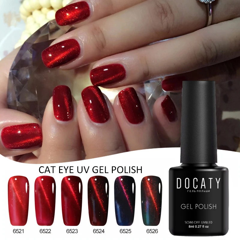 Gel de uñas 3d rojo ojo de gato afortunado Gel colorido esmalte de uñas  láser Gel barniz efecto ojo de gato Gel UV Soak Off Gel para manicura capa  superior|Gel de uñas| -