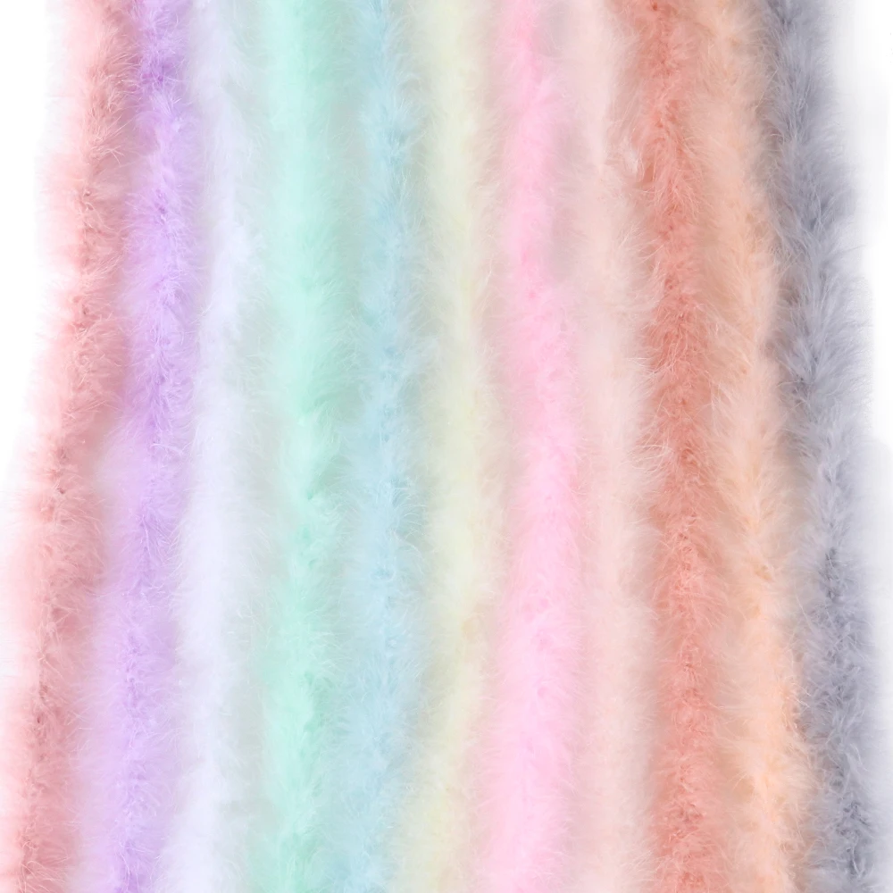 13G Marabou Feathers Boa For Christmas Tree Pink Turkey Feather On Ribbon Wedding Dress Shawl Decorative Crafts Feathers 2 Yards craft feathers natural feathers turkey feathers