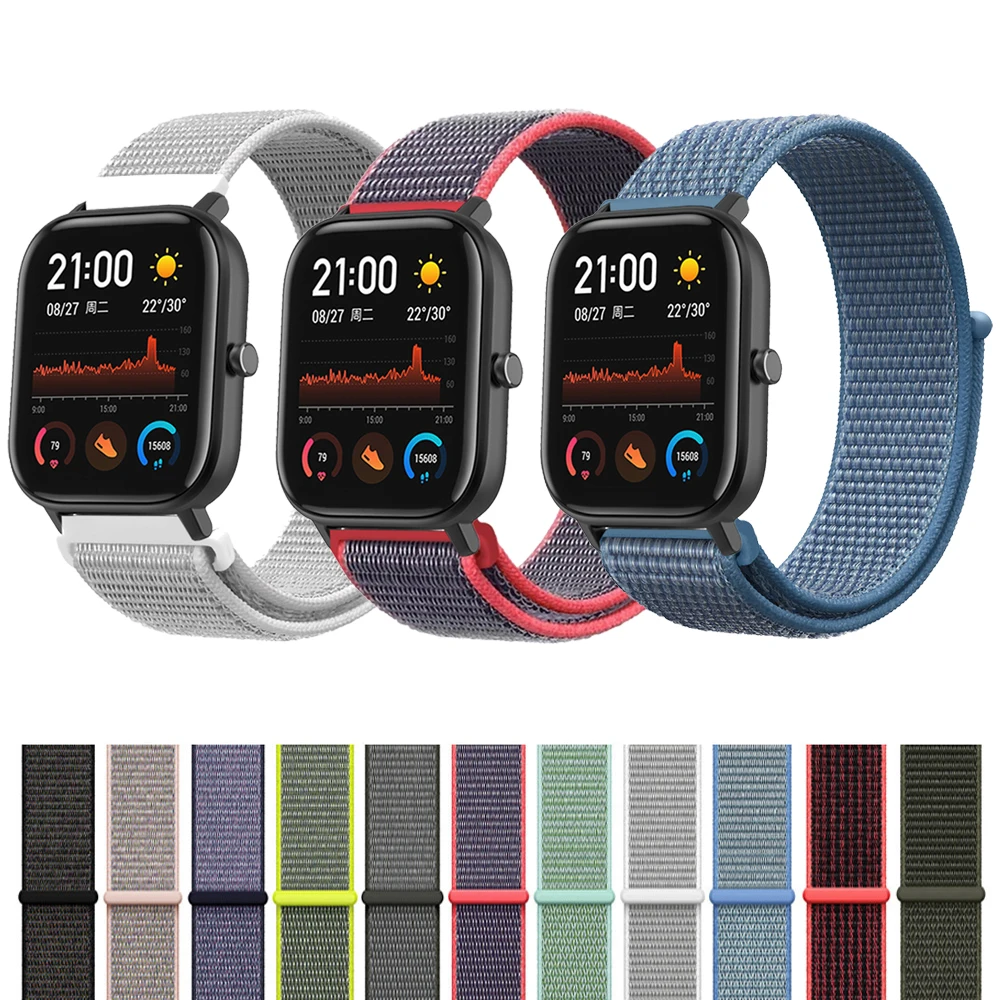 Ремешок на запястье для Huami Amazfit GTS тканый браслет нейлоновая петля для Amazfit GTR 42 мм 47 мм ремешок 20 мм 22 мм браслет