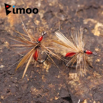 Bimoo 6pcs #12 Blood Ant Fly Black Hackle Ant Dry Fly Barbless Hook Artificial Lure Bait for Trout Panfish Fishing 1