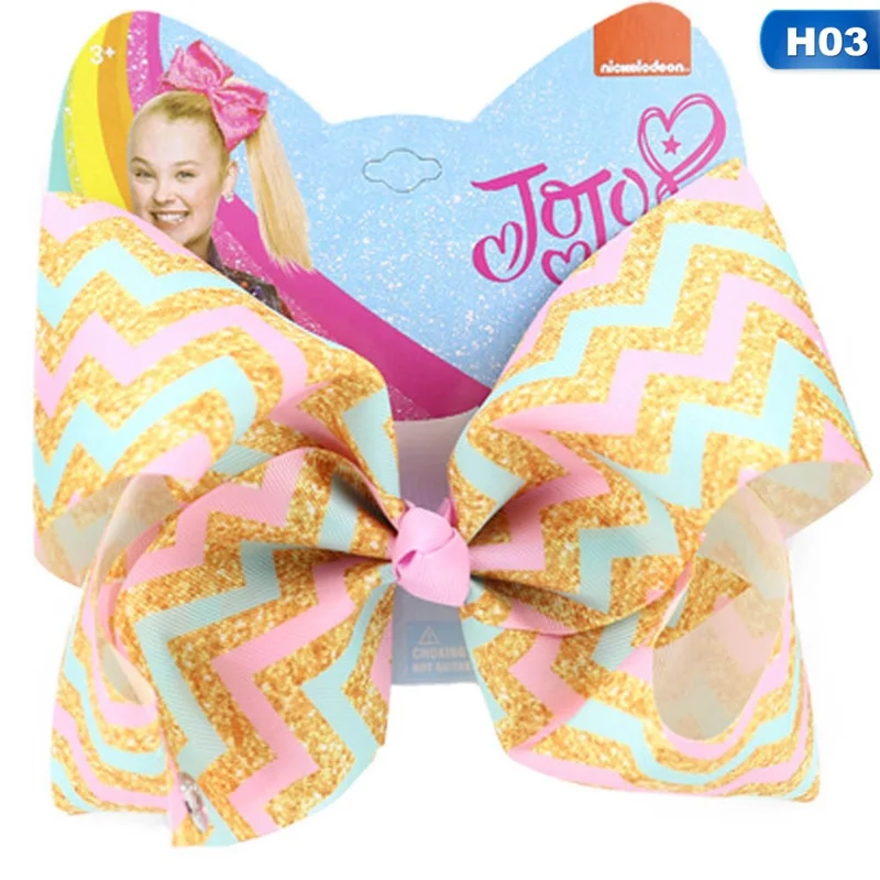 Новинка 8 дюймов JOJO SIWA большой бант для волос Радуга коробка Мода бант-узел шпильки подарок на день Святого Валентина