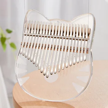 

Handheld Gift Keyboard Instrument 17 21 Keys Thumb Piano Beginner Transparent Acrylic Cute Portable With Carry Bag Mini Kalimba