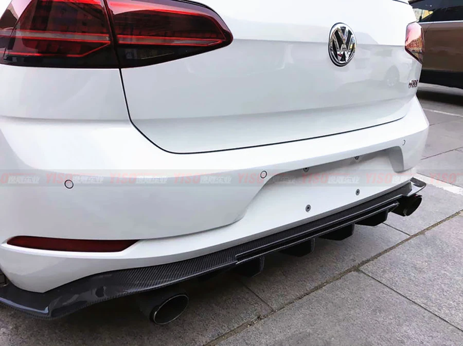 Задний диффузор для губ Golf 7,5 из углеродного волокна для VW Golf 7 7,5 MK7.5 standard и GTI- автомобильный Бампер Защитный спойлер FRP