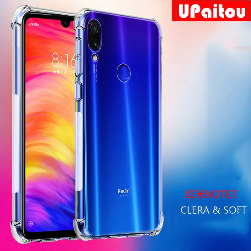 Противоударный прозрачный чехол UPaitou для Xiaomi Redmi 8A K20 7 7A Note 8 Pro S мягкий из ТПУ Redmi7