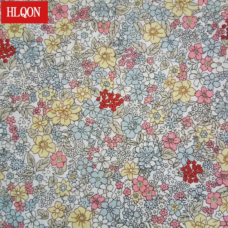 HLQON хлопковая ткань с мелким цветочным принтом, используемая для скатерти, шитья, платья, текстиль, женская одежда, юбка, обувь на 100x150 см