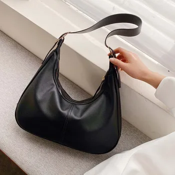

Black PU Leather Shoulder Bags For Women 2020 Solid Color Simple Handbags Female Shoulder Messenger Bag Fashion Hand Bag KYIDER