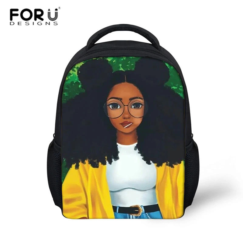 cheap FORUDESIGNS Kindergarten School Bag Kids Backpacks Infant Afro Cute Girl Prints Children School Satchel for Baby Girls Book Bag