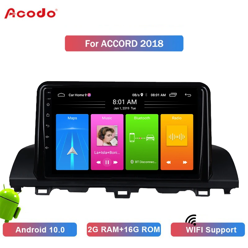 

ACODO 2+16G Android 10.0 Car Radio Multimedia Player For Honda Accord 10TH 2018 Navigation GPS 2 din