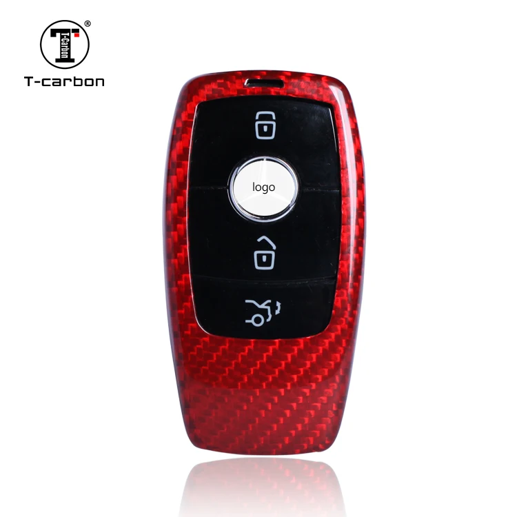 Glass fiber red T-carbon роскошный защитный жесткий чехол для ключей из углеродного волокна подходит для Mercedes-Benz W213 e-класс s-класс c-класс аксессуары - Название цвета: Glass fiber red