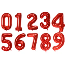 Rose Gold & Silver Discolor Digital Balloons for Baby Shower & Birthday Party Decoration (Red)