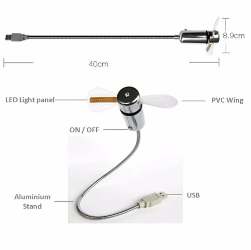 Usb-вентилятор, USB Мини Гибкий время светодиодный вентилятор-часы с светодиодный свет-классный гаджет Гибкая часы-вентилятор USB Гаджеты Крутые USB часы вентилятор светодиодный
