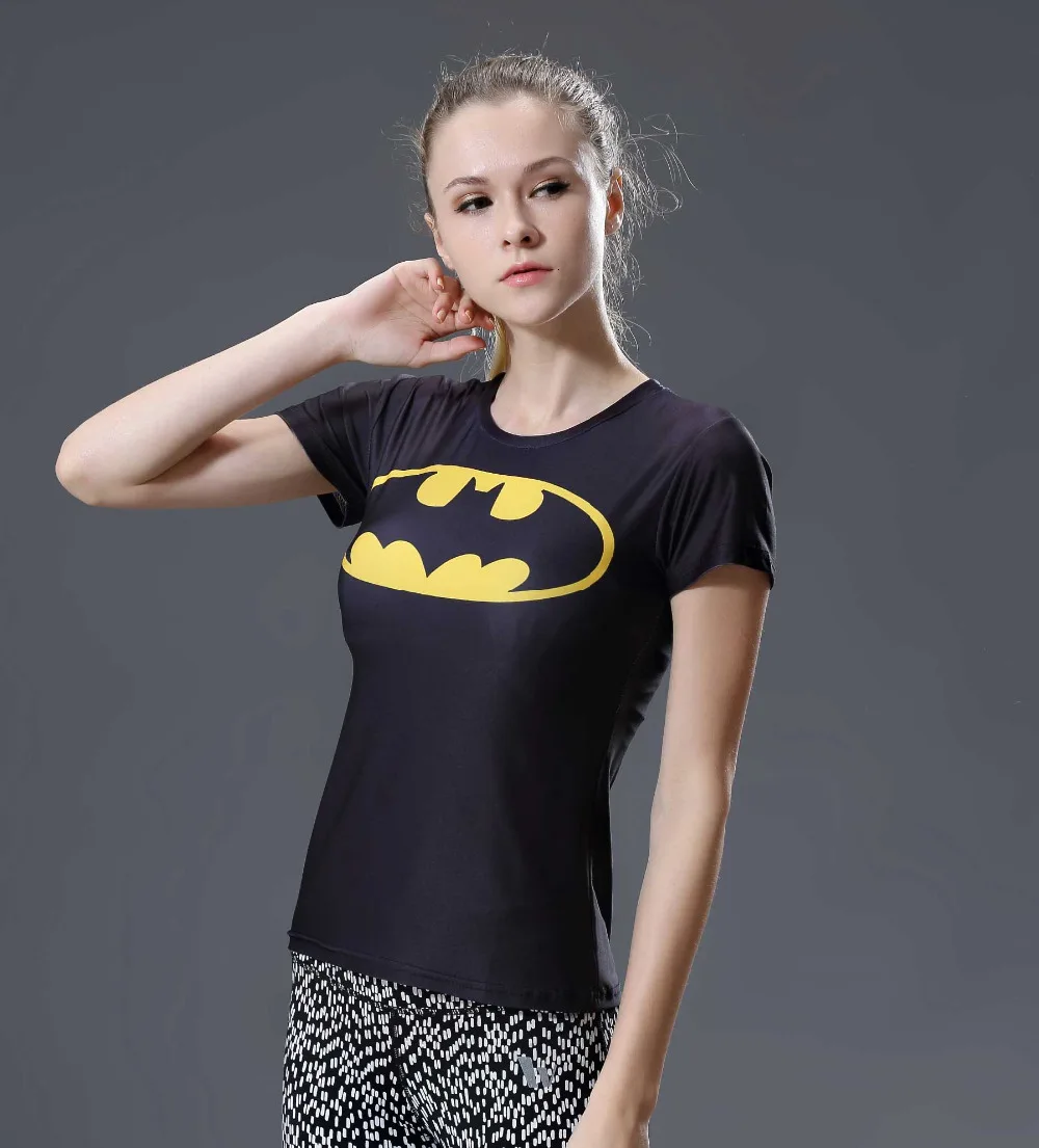 Летняя женская компрессионная футболка Marvel Капитан Америка, быстросохнущие футболки для упражнений, топы с коротким рукавом, Camisetas Mujer, Прямая поставка