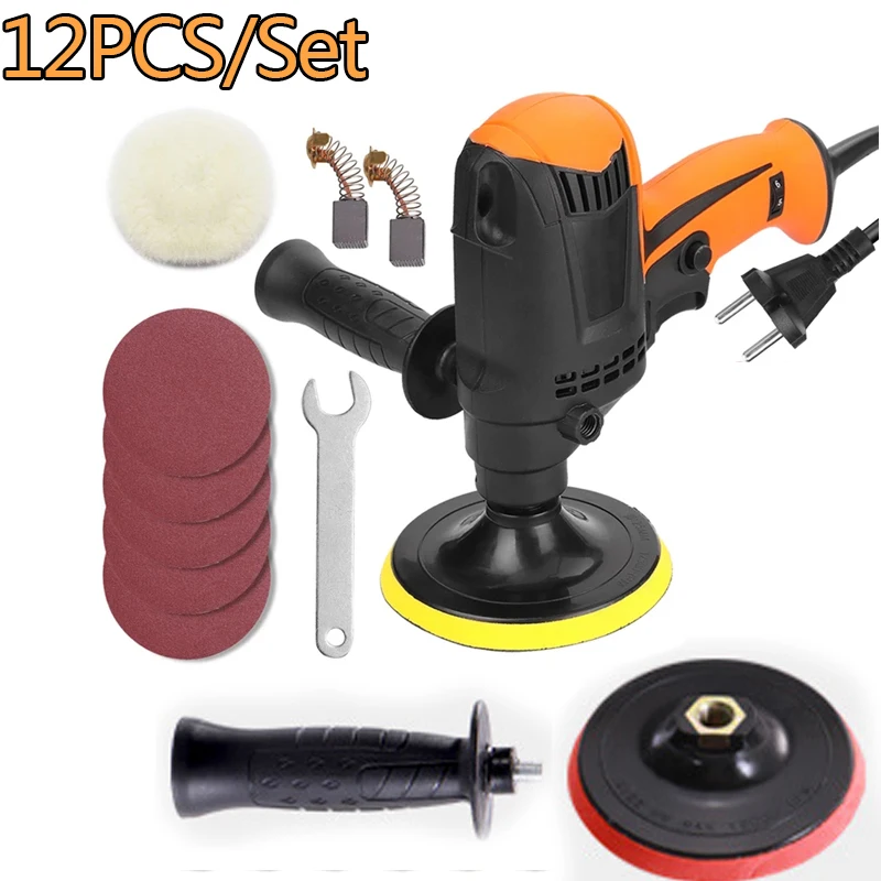 

12PCS/set Electric Car Polisher, 110V / 220V, 1500RPM, Double Bearing, Electric Drill, Cordless, Rechargeable, Sanding Tools