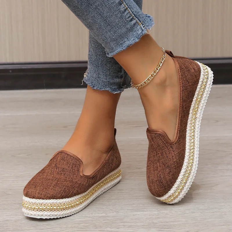 Fashion Loafers Women Flats Shoes Woman Europe 2022 New Round Toe Casual Slip-on Shoes for Women Sneakers Fisherman Shoes