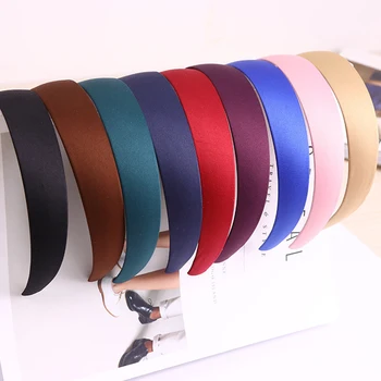 

12pcs/Set Korean Style Retro Simple Wide-brimmed Solid Color Fabric Headband