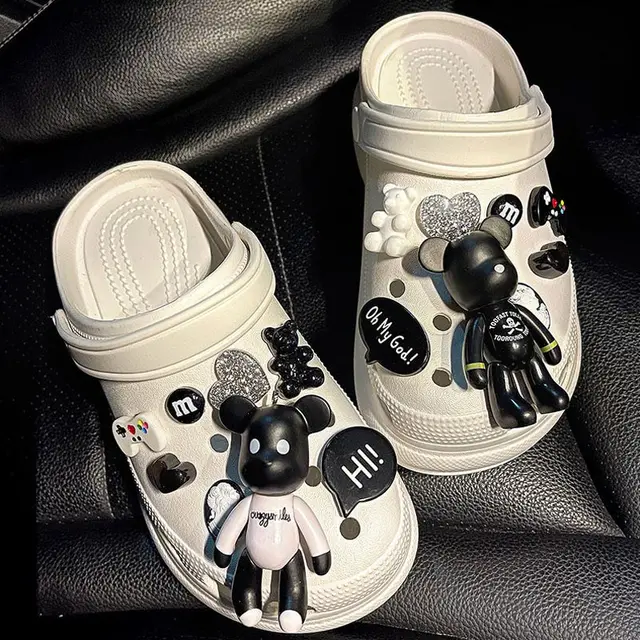 Trendy Rhinestone Croc Charms Designer DIY Quality Women Shoes Charms for JIBS Anime Chain Clogs Buckle Kids boys girls Gifts set 03 ( 16pcs )