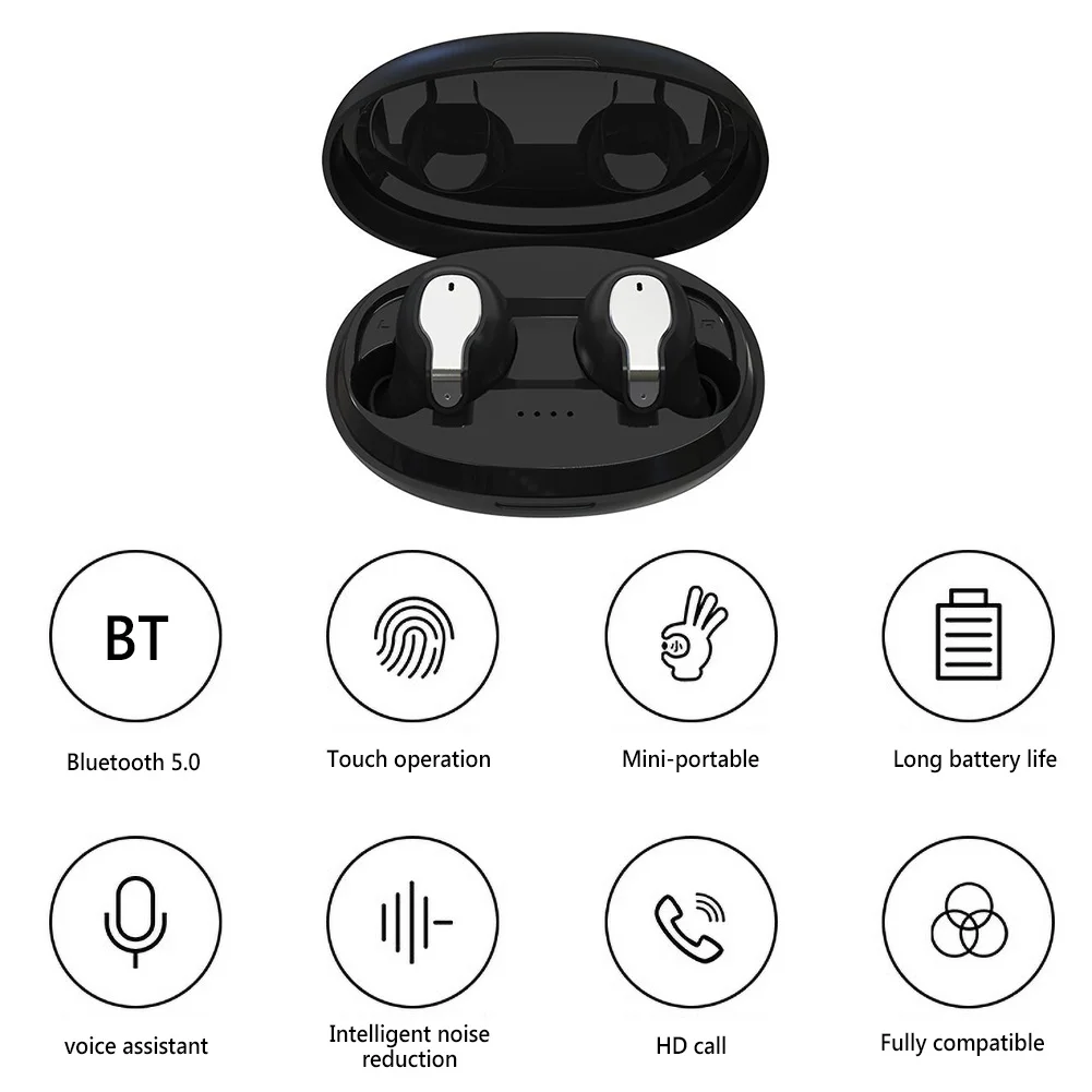 XY 5 Bluetooth 5 0 TWS Wireless Headset Hifi Stereo Graphene Speaker Touch Control Sports Headset With Charging Box