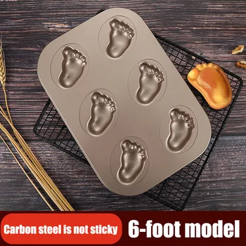 

Kitchen Non Stick 6-cup Pan Bakeware Cake Mould Shell Donut Banana Shaped Flower Hollow Flower Muffin Cookie Baking Tray QJS