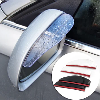 

2pcs Flexible Car Rear View Side Mirror Anti Rain Visor Snow Guard Weather Shield Sun Shade Cover Rearview Suv Auto Accessories