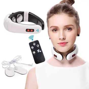 

Electric Pulse Back Neck Massager Cervical Vertebra Treatment Instrument Acupuncture Magnetic Therapy Neck Pillow Massager